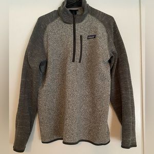 Patagonia Men's Better Sweater 1/4 Zip Fleece - Nickel w/Forge Grey